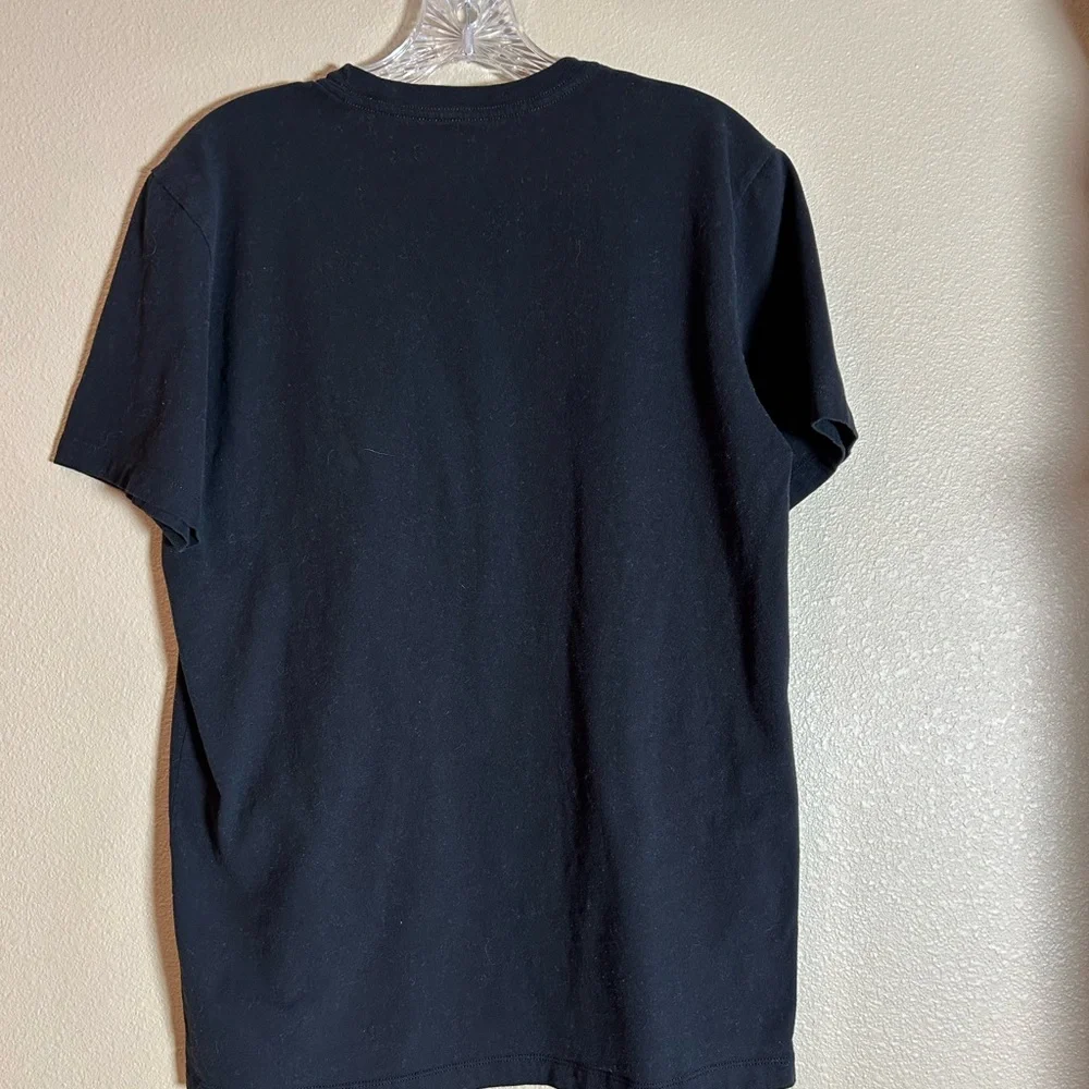The North Face Black Cotton Tshirt with White Logo, Size Medium
